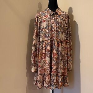 JODIFL Vibrant Paisley Long Sleeve Dress